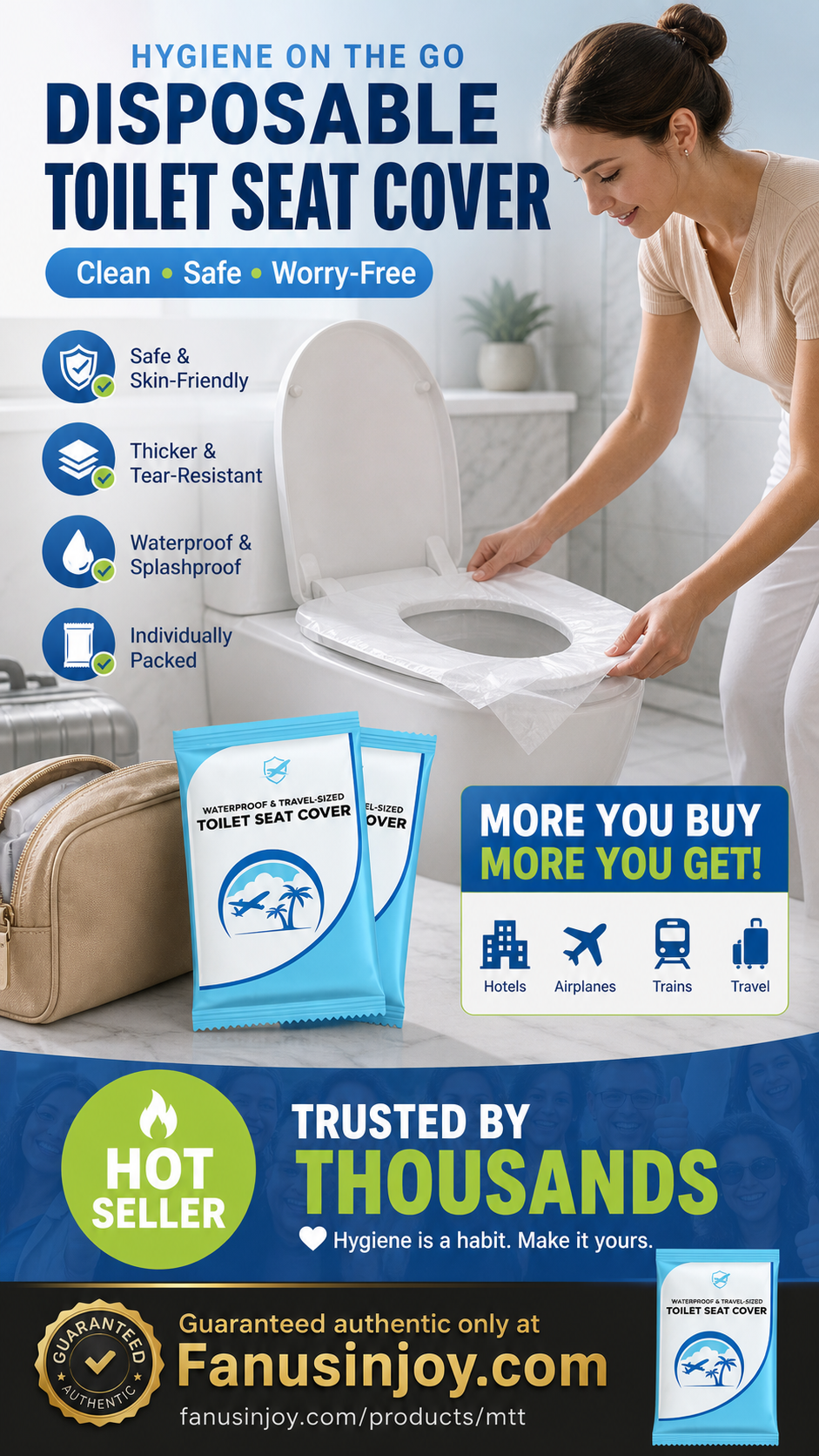 🎁2026 Hot Sale！✨️Buy 3 Get 2 Free 🎁No Worry Of Public Toilet Anymore👋💥 Disposable Plastic Toilet Seat Cover