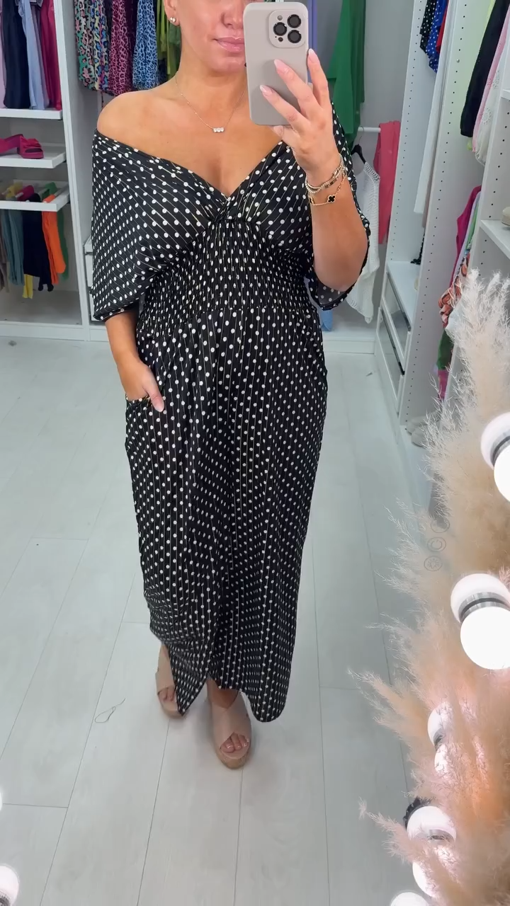 🔥Hot Sale 49% OFF - Polka Dot Printed Elastic Waist Jumpsuit