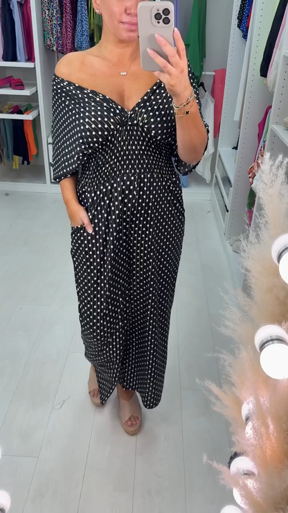 🔥Hot Sale 49% OFF - Polka Dot Printed Elastic Waist Jumpsuit